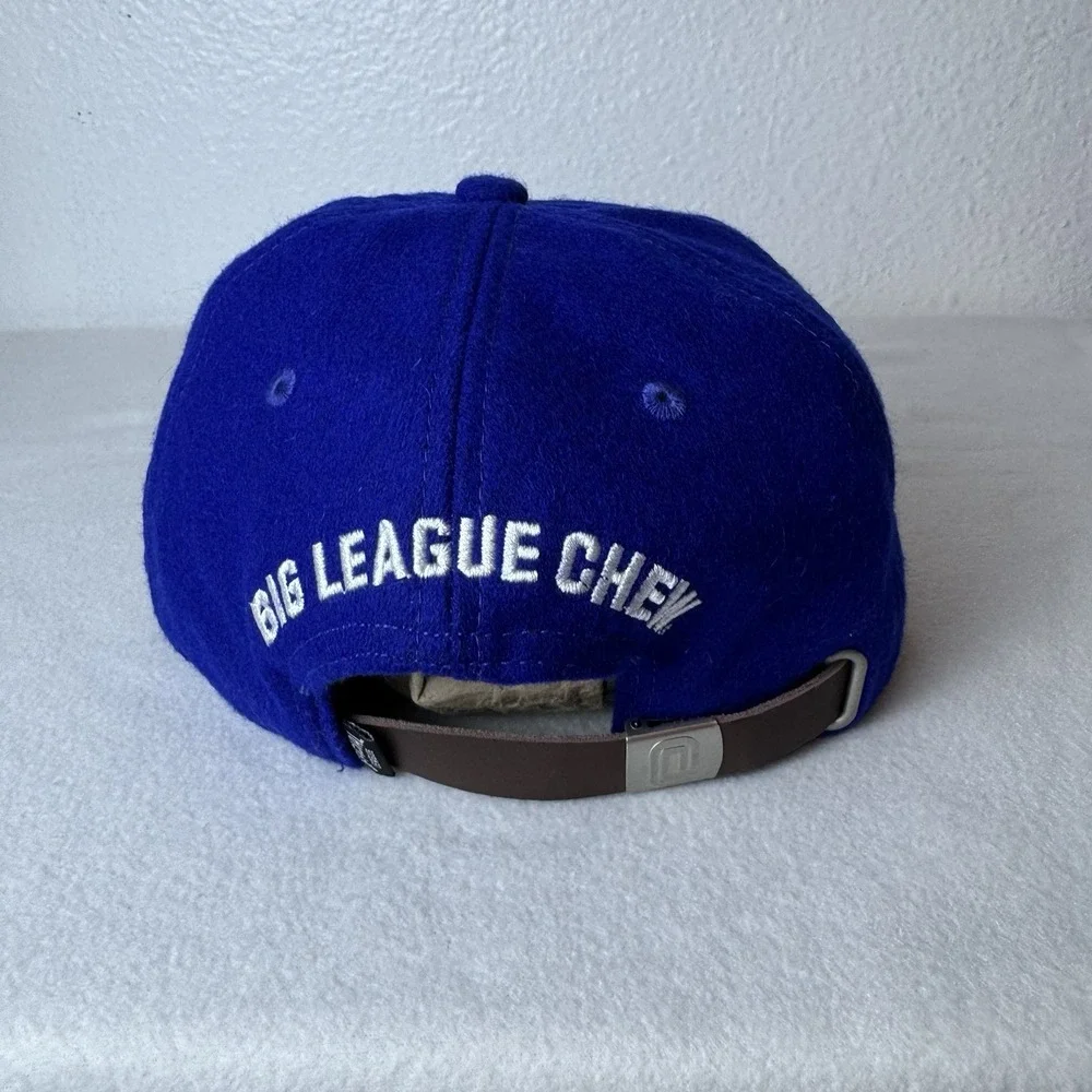Big League Chew Official League Wool Hat Cap Adjustable Leather Strapback Blue